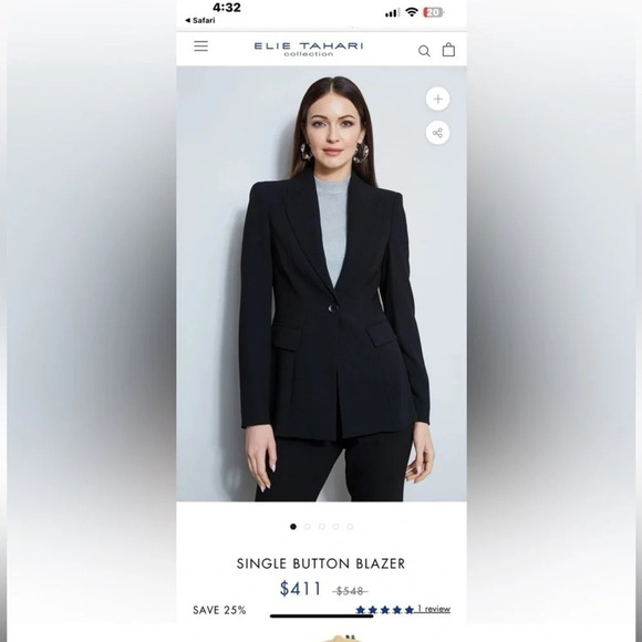 SZ14 Tahari single button black  blazer in excellent near brand new condition - Picture 8 of 8